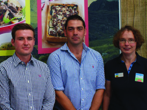 Pictured at the 2013 Royal Welsh Show are last year’s scholars, (from left) Shaun Jones, Tom Jones and Lynfa Davies, HCC’s Technical Development Executive.