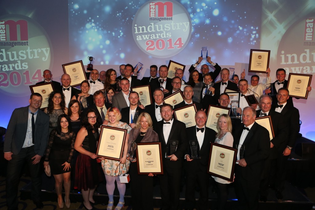 The Meat Management 2014 Awards' winners celebrating with special guest Sir Geoff Hurst.