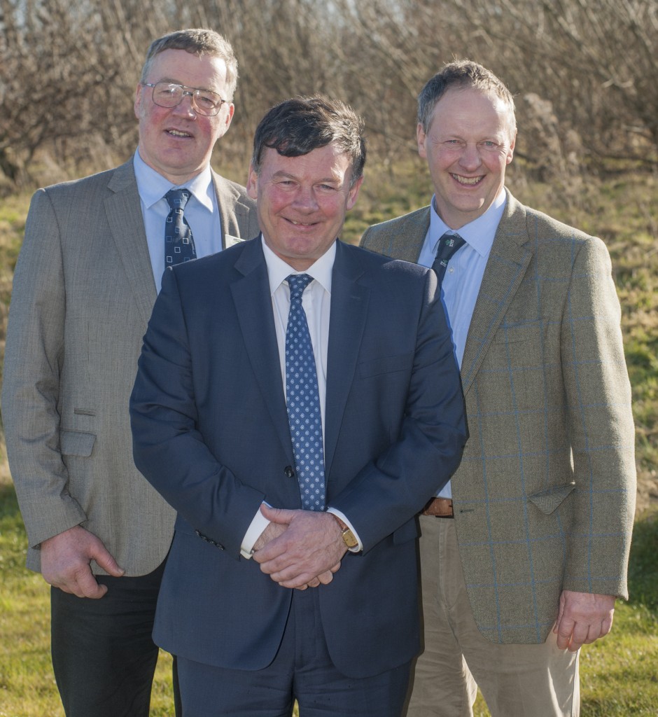 New NFU Scotland president, Allan Bowie (), accompanied by new vice presidents Rob Livesey ()and Andrew McCornick ().