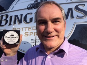 Managing director, Peter Moon with Binghams potted beed