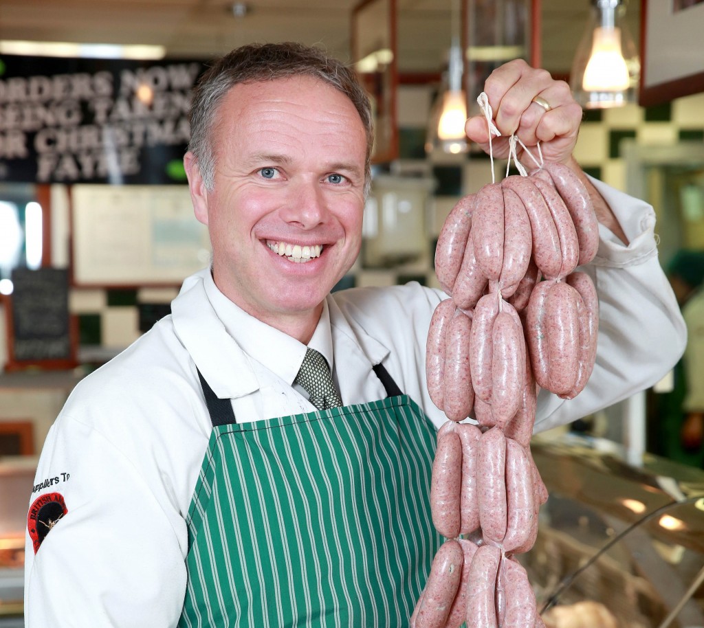 Butcher, Kevin Turner has created the world's most expensive sausage.