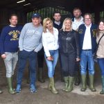 A group of Swedish journalists on a farm visit near Lampeter.