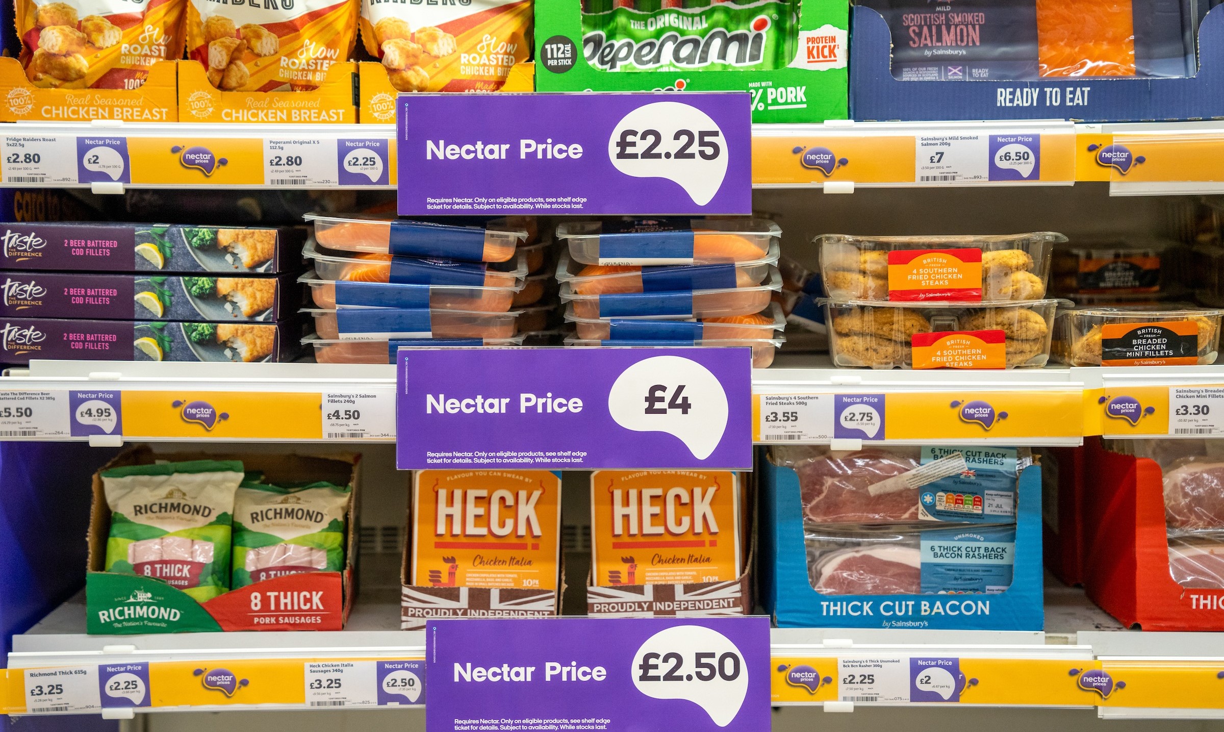 Sainsbury’s reductions meat and poultry merchandise