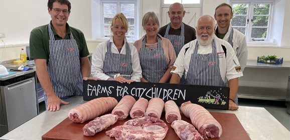WCB Liverymen carry out butchery training at Farms for City Children charity